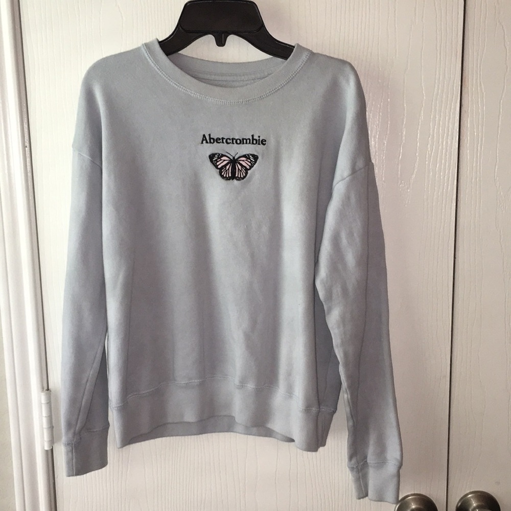 Abercrombie Kids Light Blue Butterfly Sweater 11/12